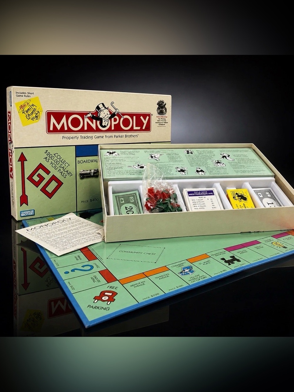 1999 Monopoly Parker Brothers Complete Money Bag Token Edition Hasbro